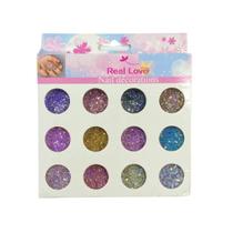 Kit Glitter Colorido Com 12 Unidades - Real Love