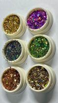 kit glitter flocado com glitter fino misturados 6 un Punhas