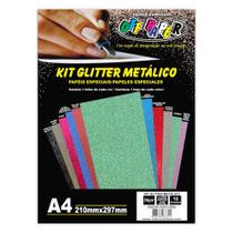 Kit Glitter Metálico Off Paper 10 Folhas Sortidas