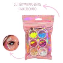 Kit glitter para unhas e maquiagens - 6 und. - Dafu