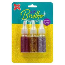 Kit Glitter Poliester Brilho com 3 potes de 15g cada - Cores