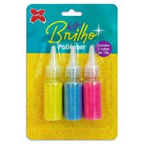 Kit Glitter Poliester Brilho com 3 potes de 15g cada - Cores