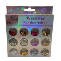 Kit Glitter Unhas Encapsulada Flocado Decoração C12 - Dafu