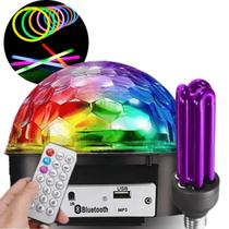 Kit Globo Colorido Bluetooth Rgb Usb Mp3 Led e Lâmpada NEON