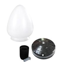 Kit Globo Pera Fechada Preto Luminária Ventilador De Teto Universal Venti Delta
