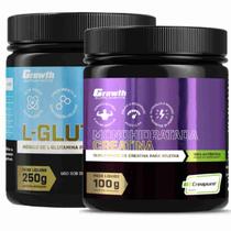 Kit Glutamina 250g + Creatina 100g Creapure Growth Supplements