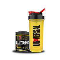 Kit Glutamina 300g + Coqueteleira 600ml - Universal - Universal Nutrition