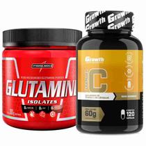 Kit Glutamina 300g Integral + Vitamina C 120 Caps Growth - IntegralMedica