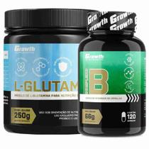 Kit Glutamina Pura 250g + Complexo B 120 Caps Growth Supplements