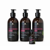 Kit Goiabeira Tratamento Capilar Completo Shampoo 250ml Máscara 250ml Leave In 250 e Tônico 30ml