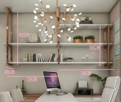 Kit gold 140cm industrial de prateleiras cor Rose gold