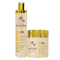 Kit Gold 24K Dama Hair Shampoo E Máscara 500G