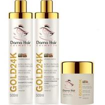 Kit Gold 24k Reconstrução Capilar Profissional Dama Hair Kit Gold 24k Reconstrução Capilar Profissional Dama Hair