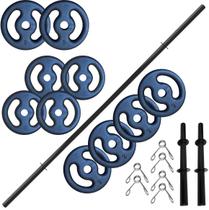 Kit gold ( par de barrinha com presilhas, barra de 1,50 oca , 40 kg anilhas)