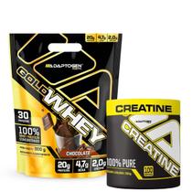 Kit Gold Whey Adaptogen Concentrado 100% Refil 900g + Creatina Adaptogen 300g