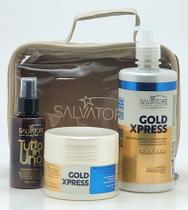 Kit Gold Xpress Shampoo Condicionador Sérum Necessaire Elegante