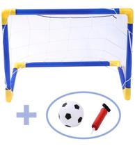 Kit Goleira Futebol Golzinho Mini Trave Rede e Bola Brinquedo Esporte Para Criança Chute a Gol