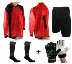 Kit Goleiro 4 x 1 Bermuda vrm/pto Infantil - TRB