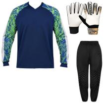 Kit Goleiro Camisa Napoli Kanga + Calça TRB + Luva Penalty
