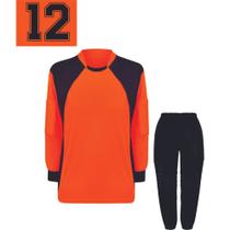 Kit Goleiro Futebol Infantil Camisa e Calça com Numero 12