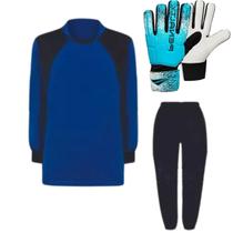 Kit Goleiro Infantil: Camisa e Calça Acolchoada + Luva Penalty - TRB