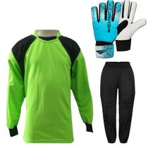 Kit Goleiro Infantil: Camisa e Calça Acolchoada + Luva Penalty - TRB