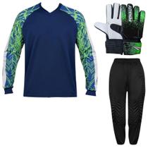 Kit Goleiro Infantil Camisa Kanga + Calça TRB + Luva Penalty