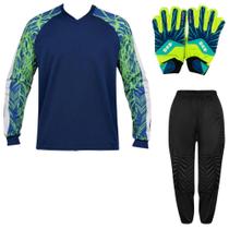 Kit Goleiro Infantil Camisa Napoli + Calça TRB + Luva DRB