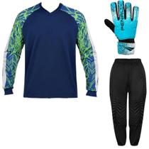 Kit Goleiro Infantil Camisa Napoli Kanga + Calça TRB + Luva Penalty