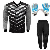 Kit Goleiro Infantil Camisa Roma + Calça TRB + Luva DRB