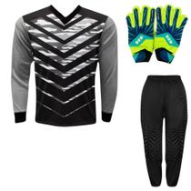 Kit Goleiro Infantil Camisa Roma + Calça TRB + Luva DRB