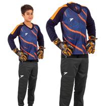 Kit Goleiro Infantil Poker Conjunto Camisa Calça Acolchoada