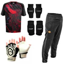 Kit Goleiro Luva Joelheira Cotoveleira Camisa Calça