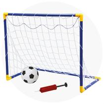 Kit Golzinho Futebol Infantil Meninos e Meninas Com Bola e Bombinha