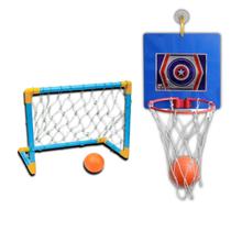 Kit Golzinho Infantil + Cesta de Basquete Infantil Rede e Bola