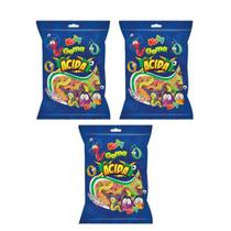 Kit Gomas 3 Unidades de 140g de Bala Citrus Minhocas