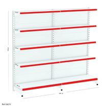 Kit Gôndola de Parede Modular Branca com Vermelho - 1,70 x 1,84 x 0,40 - TATINET