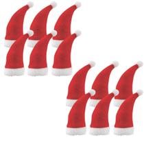 Kit Gorrinho Papai Noel 10cm Decoração Garrafa 12pç- Magizi