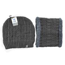 Kit Gorro De Frio + Cachecol Estilo Gola Cor Cinza