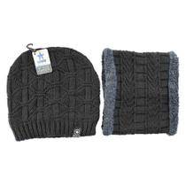 Kit Gorro De Frio E Cachecol Estilo Gola - Preto