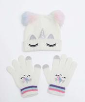 Kit Gorro e Luva Infantil Tricô Unicórnio Marisa-75150