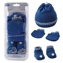 Kit Gorro Luva E Sapatinho Recém Nascido Menino Menina Pimpolho