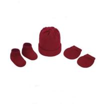 Kit Gorro Luva E Sapatinho Vermelho Pimpolho