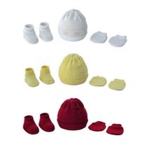 Kit gorro luva e sapato jacard unissex pimpolho Kit gorro luva e sapato jacard unissex pimpolho