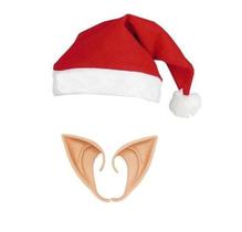 Kit Gorro Papai Noel E Orelhas Duende Elfo Para Natal