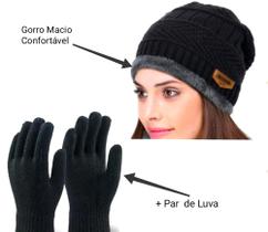 Kit Gorro Unissex + Um Par de Luva Touca Feminina e Masculina