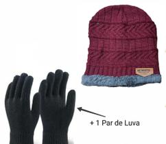 Kit Gorro Unissex + Um Par de Luva Touca Feminina e Masculina