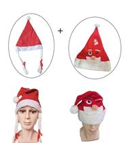 Kit Gorros de natal p/ Casal Gorro com carinha e trança Kit Gorros de natal p/ Casal Gorro com carinha e trança