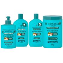 Kit Gota Dourada Cacheados Shampoo Condicionador 430ml Máscara Hidratação 1Kg Creme Leave-In 320ml Kit Gota Dourada Cacheados Shampoo Condicionador 430ml Máscara Hidratação 1Kg Creme Leave-In 320ml