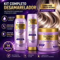 Kit Gota Dourada Desamarelador Sem Sal Techno Hair Profissional Legitimo